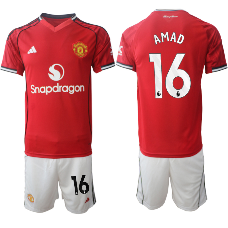Men 2025-2026 Club Manchester United home Red #16 Soccer Jersey